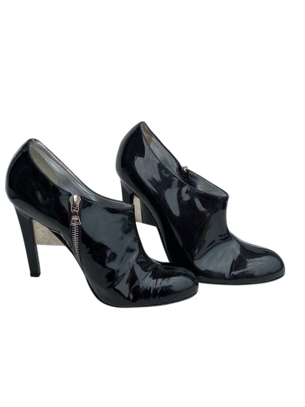 Ruthie Davis Black Patent Mirror Heel Booties 38 8